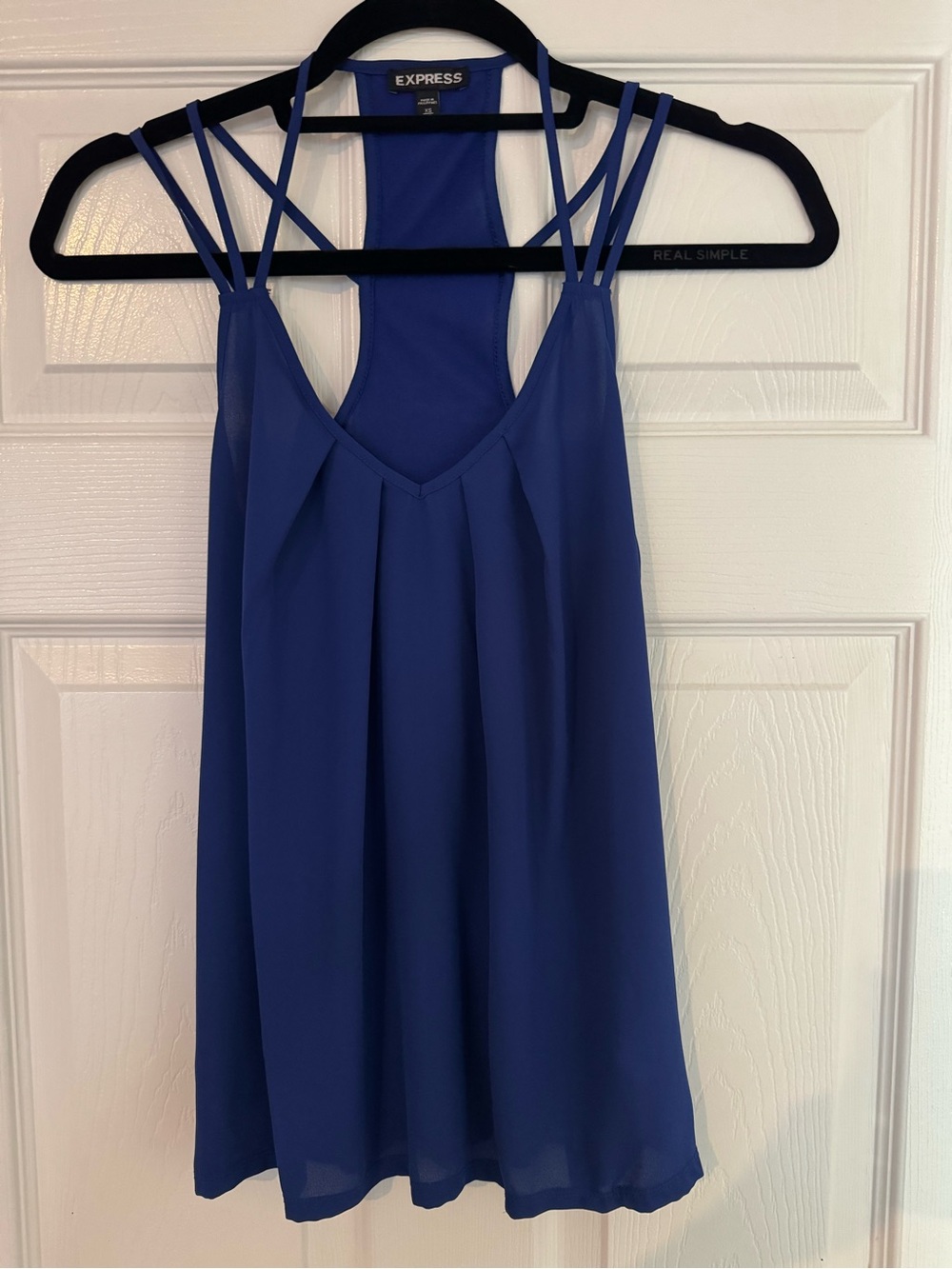 Express Royal Blue Strappy Pleated Camisole